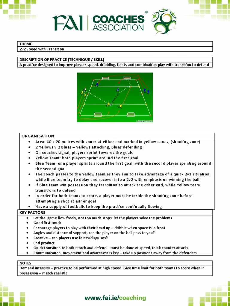 2v2 Speed Transition Soccer Drills | PDF