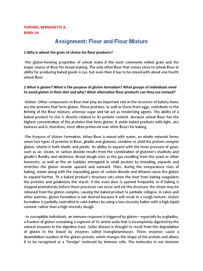 Basic Foods 2FLOUR AND FLOUR MIXTURES PDF Gluten Flour