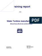 BHEL Water Turbine Manufacturing Training Report