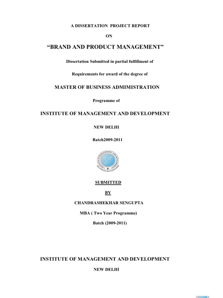 MBA Dissertation Project Report Sample | PDF | Career & Growth