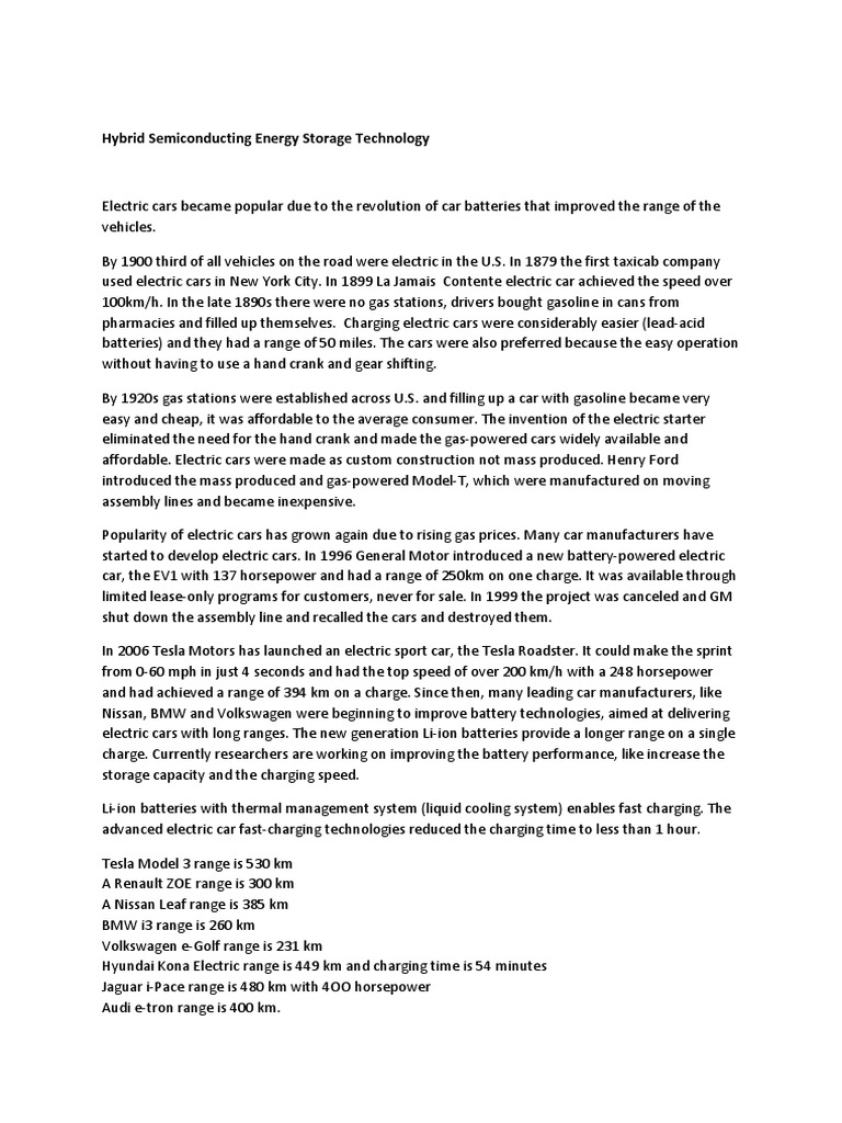 Hybrid Energy Storage Pdf Electric Car Lithium Ion Battery