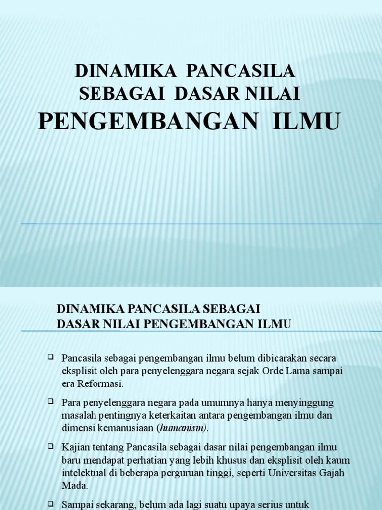 Pancasila dalam Pengembangan Ilmu | PDF | Ilmu Sosial