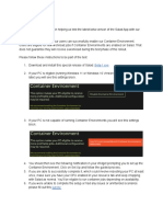 Container Setup Guided Flow Instructions