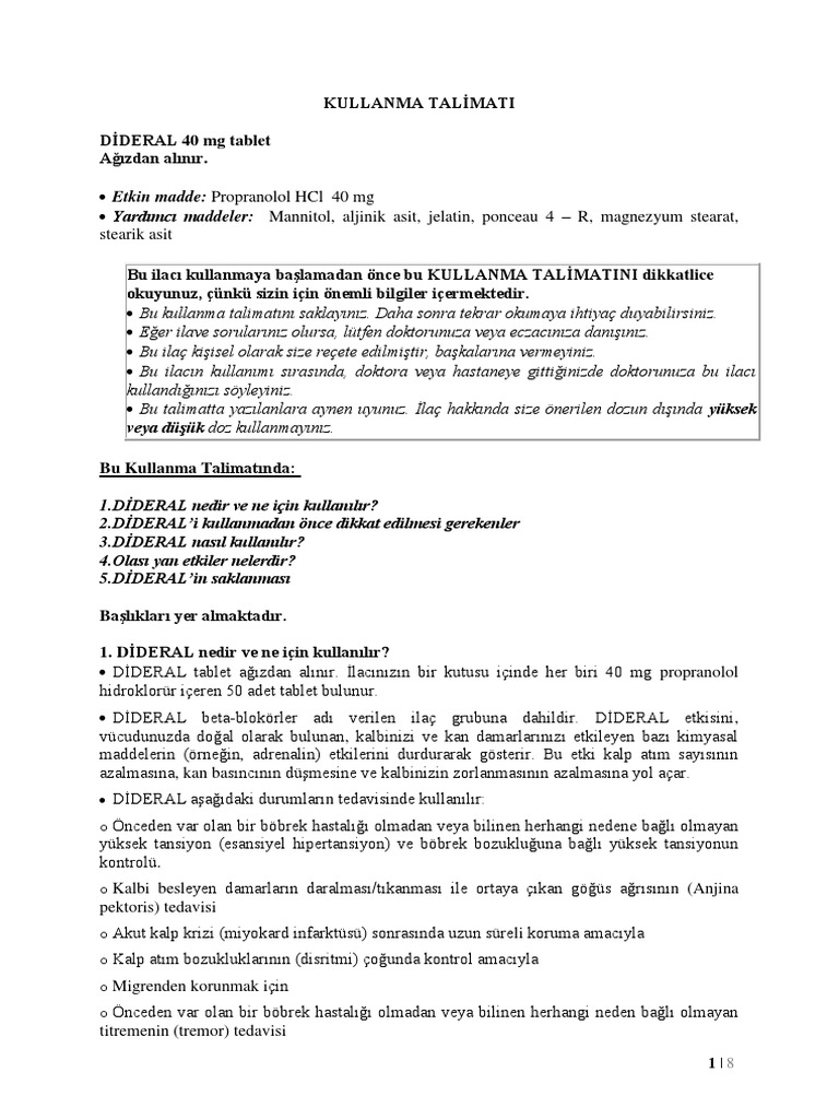 Dideral 40 MG Tablet KT | PDF