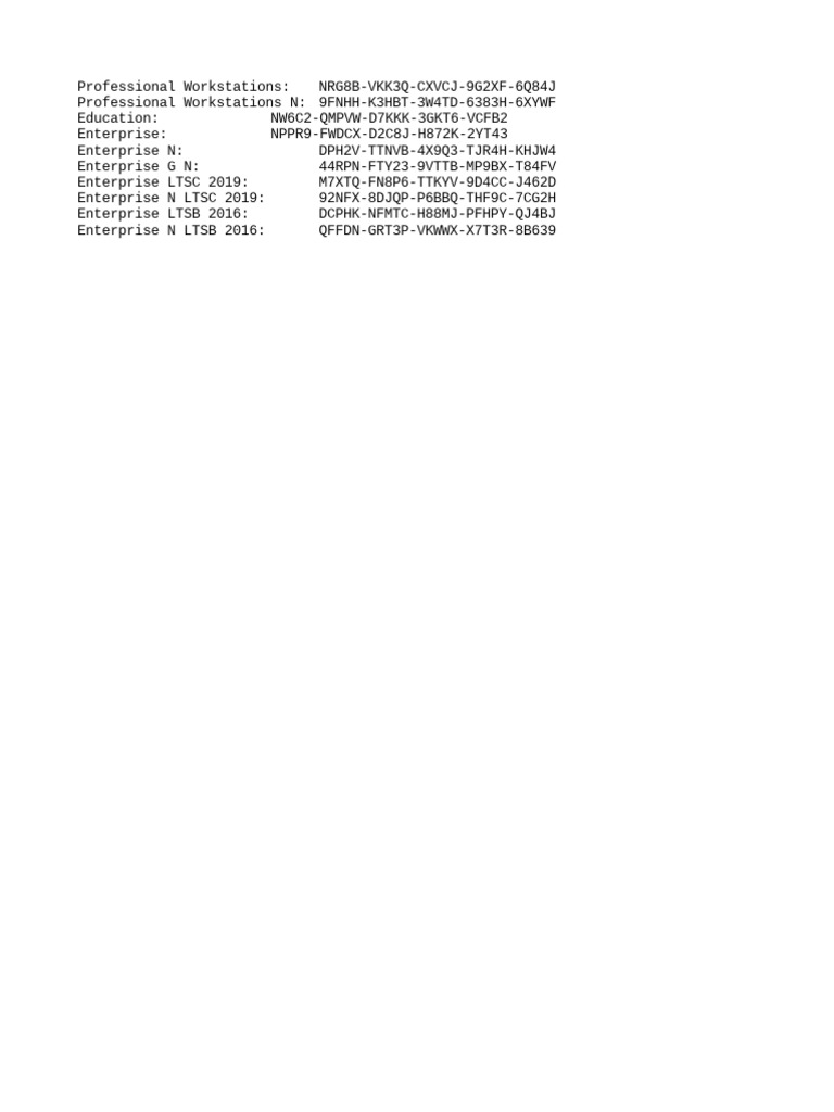 Windows 10 Keys  PDF