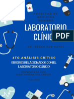 ANÁLISIS CRÍTICO 4 "Errores Relacionados Con El Laboratorio Clínico