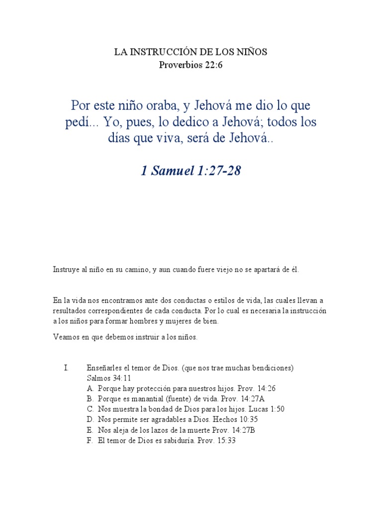 Razones para Instruir A Los Hijos | PDF