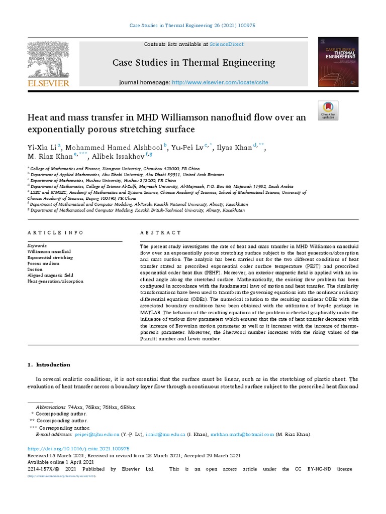 Heat and Mass Transfer in MHD Nanofluid | PDF | Heat Transfer ...