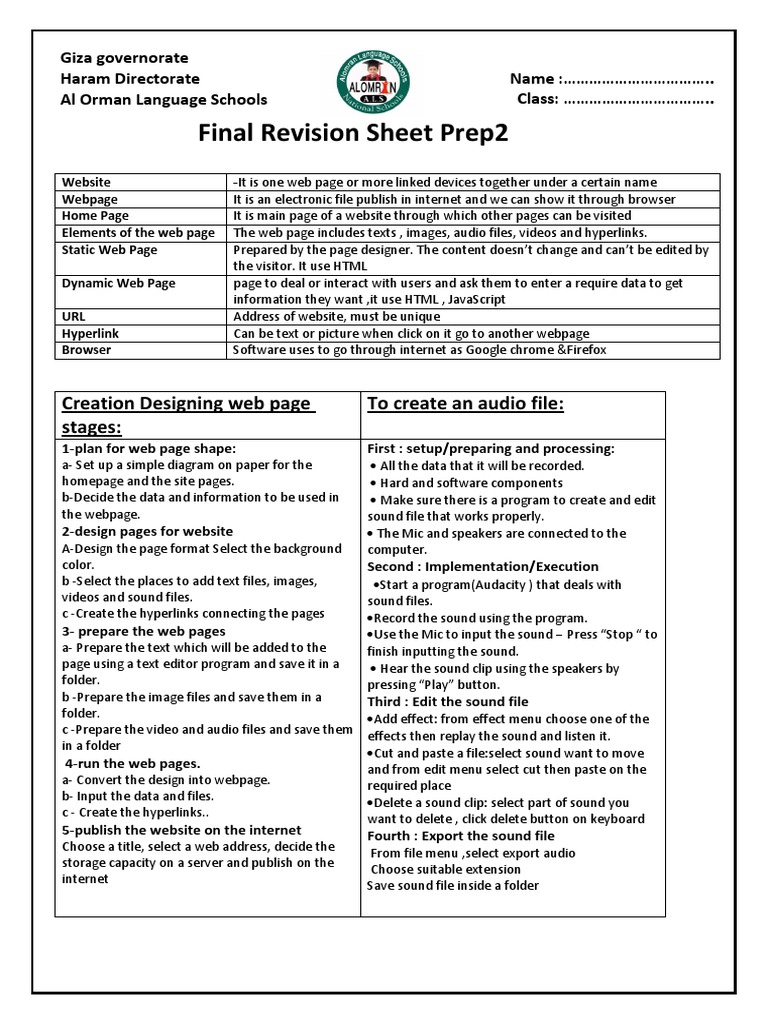 Final Revision Prep2 Pdf World Wide Web Internet Web