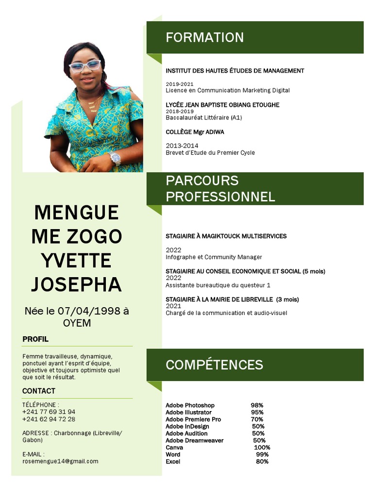 CV de Yvette Mengue - Marketing Digital | PDF