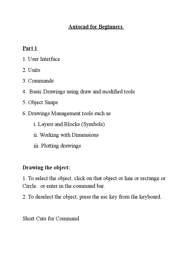 Autocad Basics for Beginners Guide | PDF