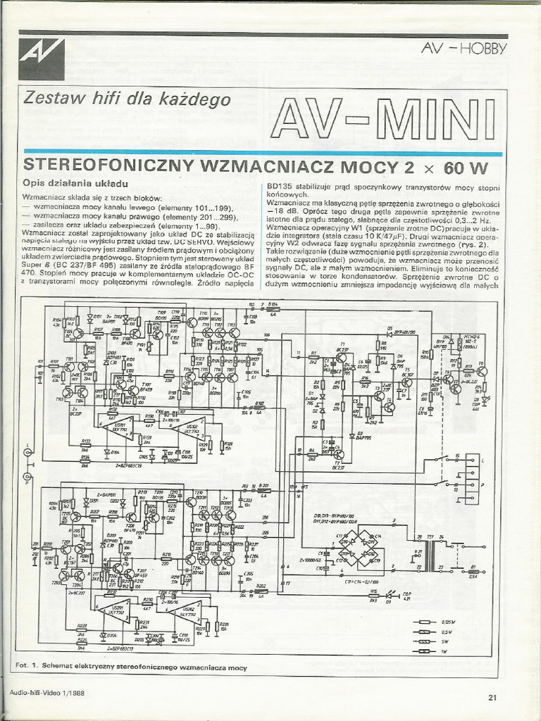 AV-mini Wzmacniacz 2x60W | PDF