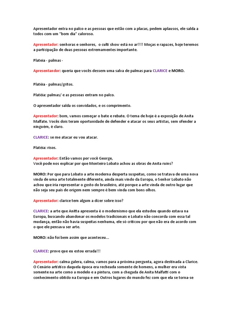 Roteiro Peça De Teatro Da Escola Pdf Feminismo Estudos De Gênero