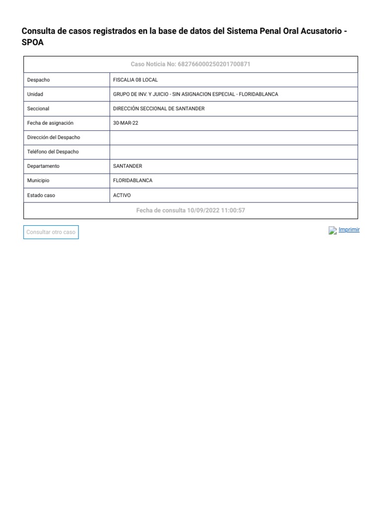 Consultas - Fiscalía General de La Nación | PDF