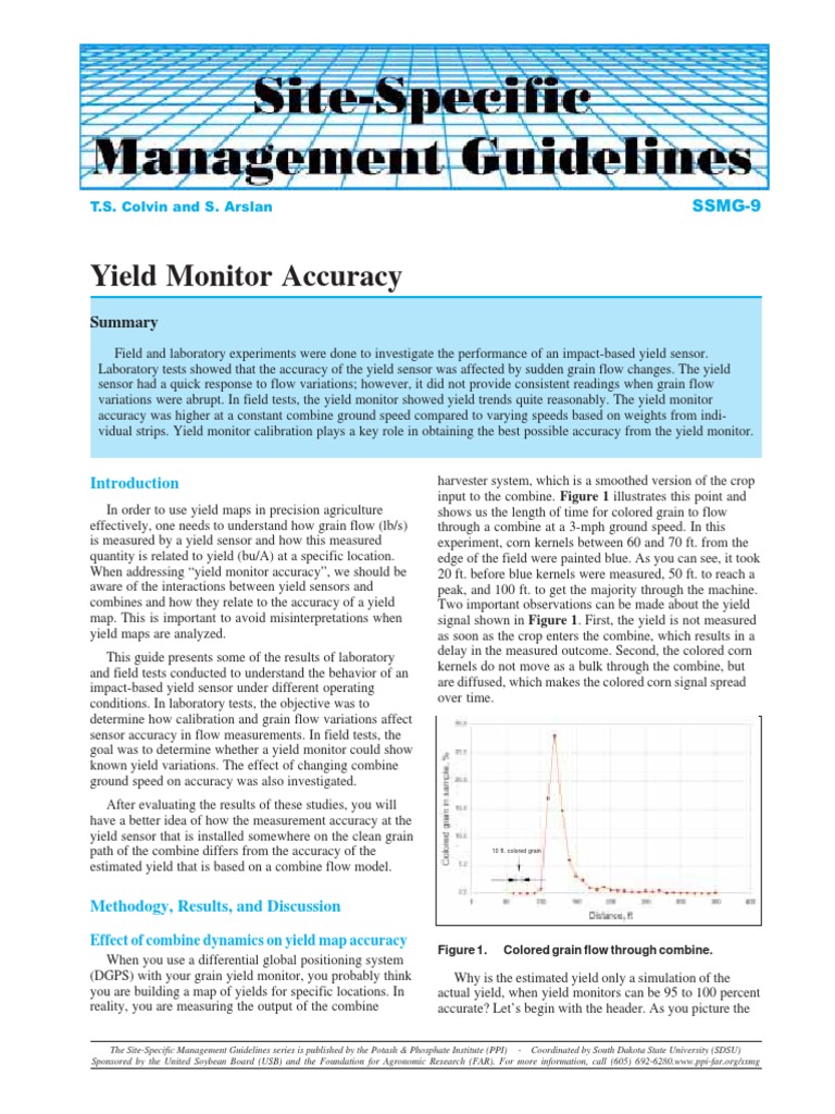 Yield Monitor Accuracy PDF Flow Measurement Calibration