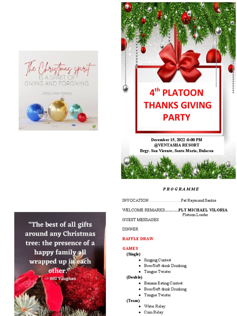 Christmas Party Program PDF