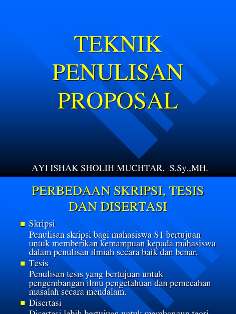 Teknik Penulisan Proposal | PDF