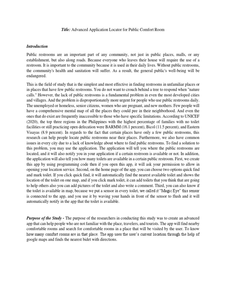 Research Introduction PDF Public Toilet Toilet