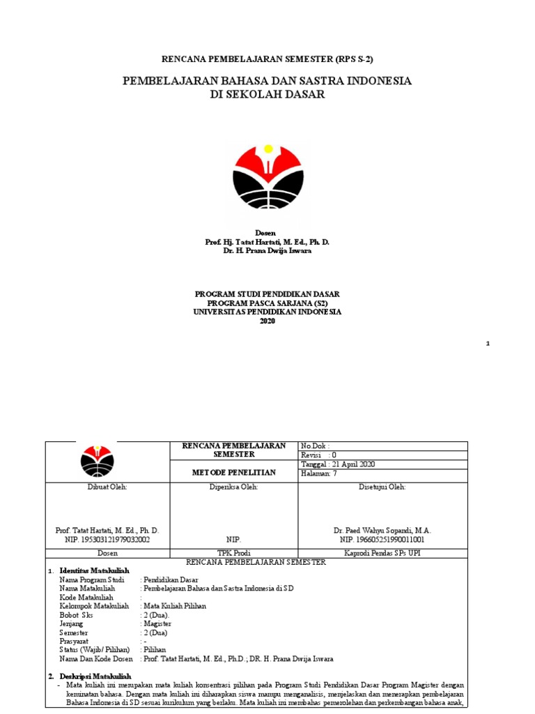 Pembelajaran Bahasa Dan Sastra Indonesia Di SD | PDF