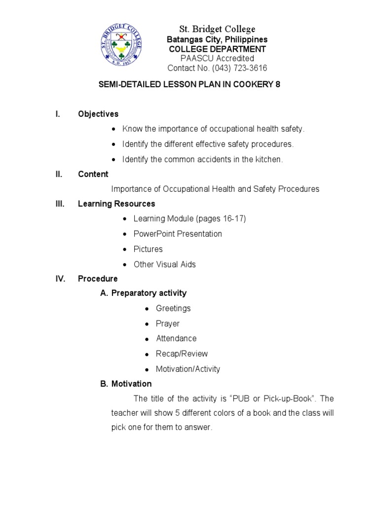 Occupational Safety in Cookery 8 | PDF | Occupational Safety And Health ...