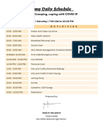 Day2 - Camp Daily Schedule