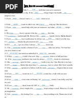 Zero, First and Second Conditional Worksheet