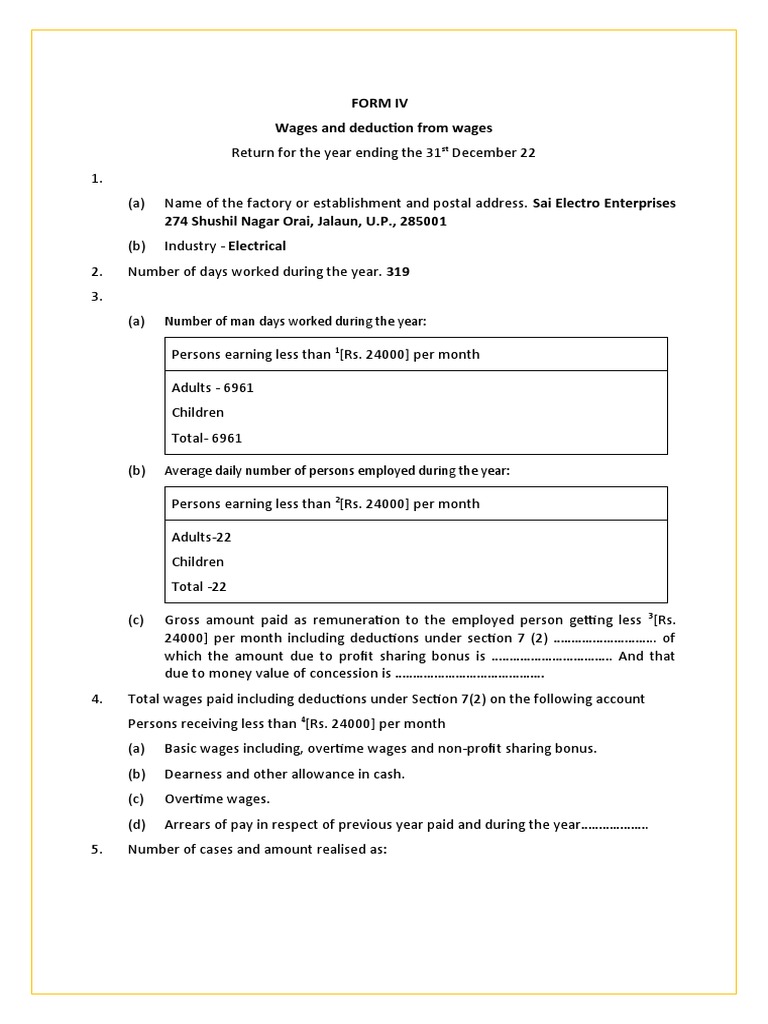 Form Iv - Pow | PDF