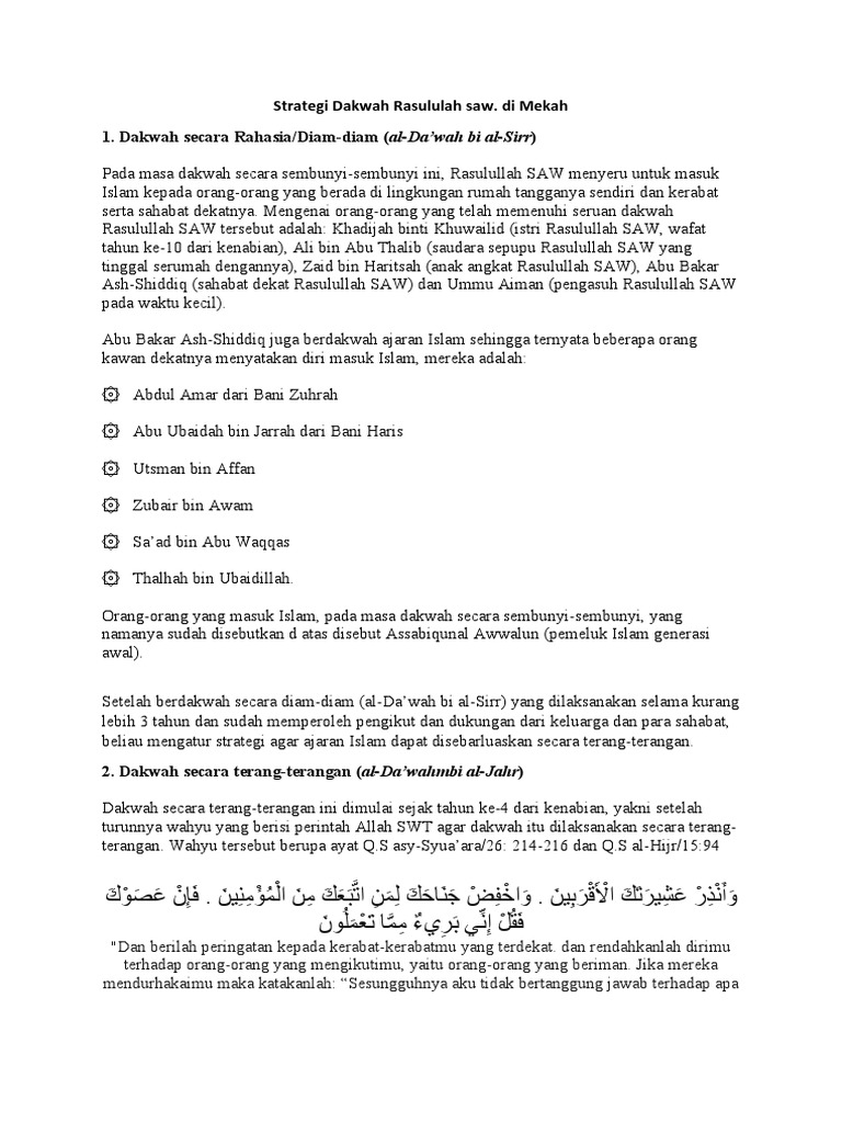 Strategi Dakwah Rasul di Mekah | PDF