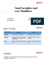 ABIRAL AccessModifier Variables FinalStatic