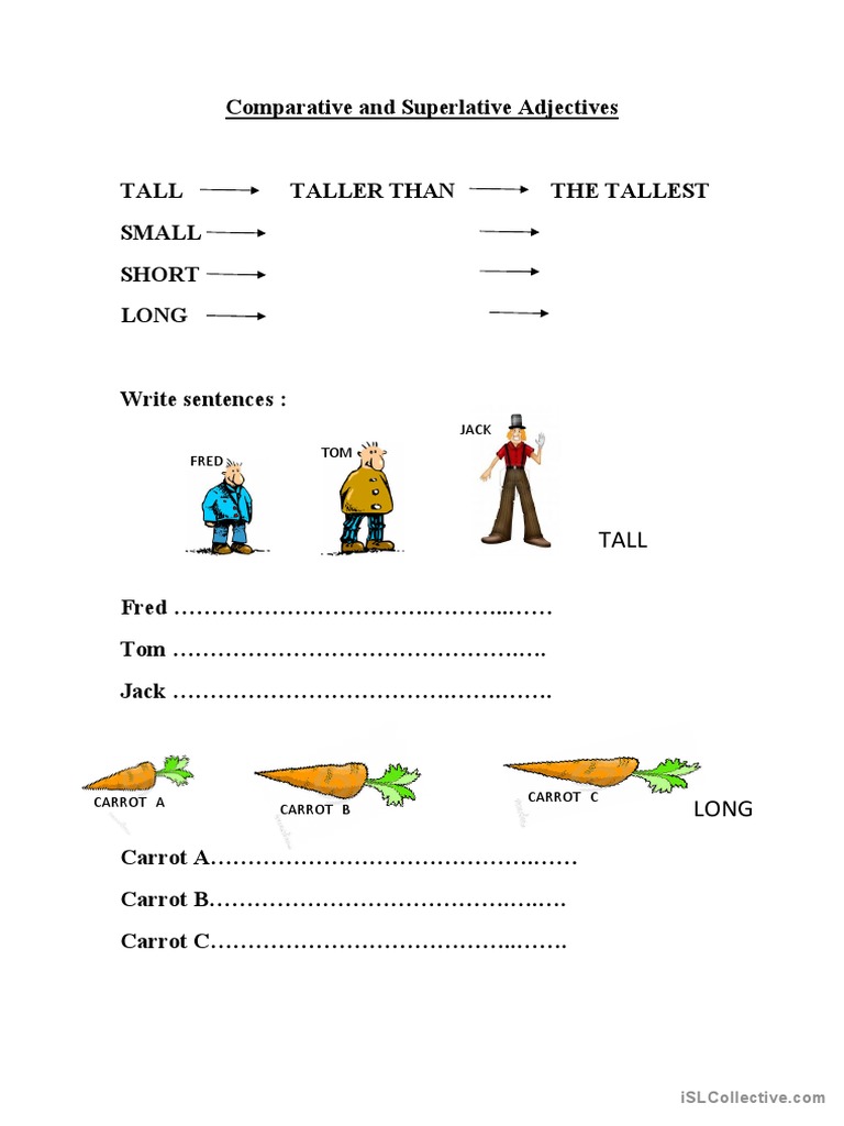 Comparative and Superlative Adjectives Worksheet | PDF