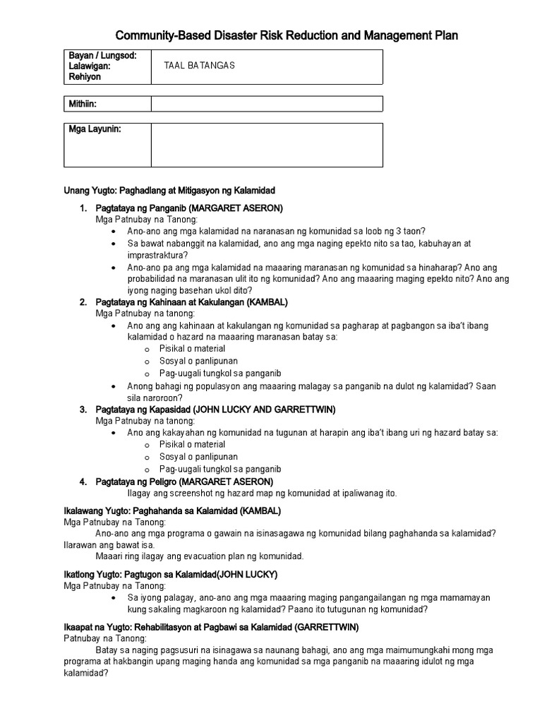 CBDRRMP | PDF