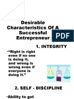 Desirable Characteristics of A Successful Entrepreneur (COPY)