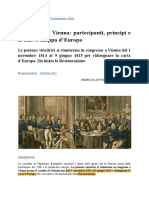 Congresso Di Vienna Partecipanti, Principi e La Nuova Mappa D'europa