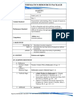 Mathematics Resource Package: Quarter I Subject: MATH Date: - Day: 4 Content Standard