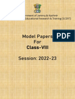 Class 8th Model Paper 2022-23