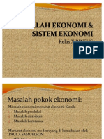 Masalah Dan Sistem Ekonomi