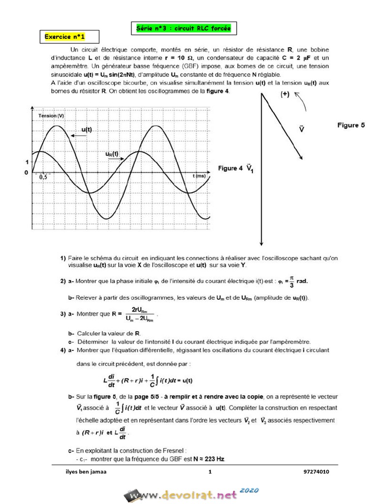 Série D'exercices Lycée Pilote Avec Correction - Sciences Physiques ...