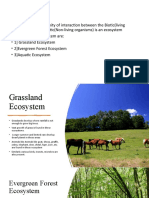 Grassland, forest, and aquatic ecosystems