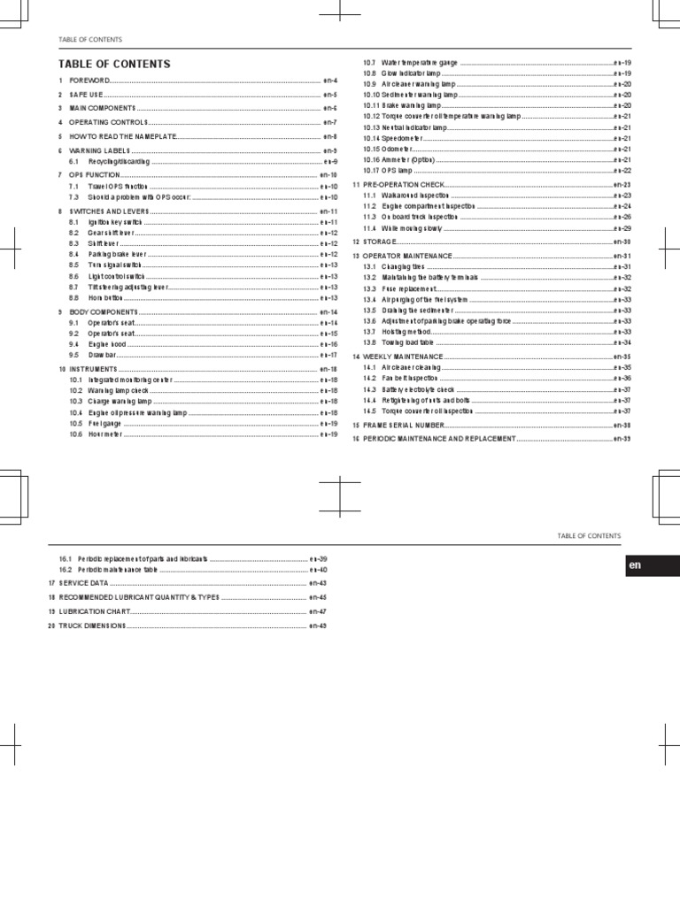 Operator Manual 2TD20 | PDF | Truck | Manual Transmission