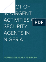 Impact of Insurgent Activities On Security Agents in Nigeria