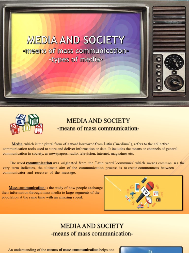 Types of Media PDF Mass Media Media