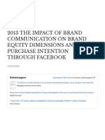 2013 THE IMPACT OF BRAND COMMUNICATION ON BRAND EQUITY DIMENSIONS AND BRAND PURCHASE INTENTION THROUGH FACEBOOK-with-cover-page-v2