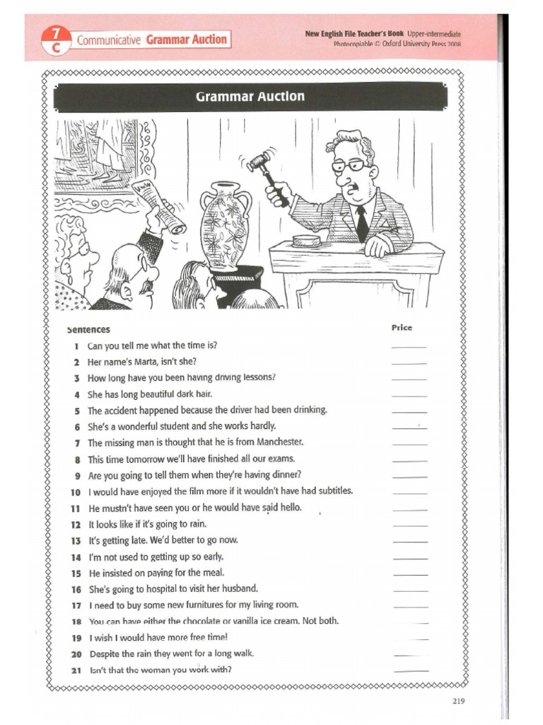 Grammar Auction PDF