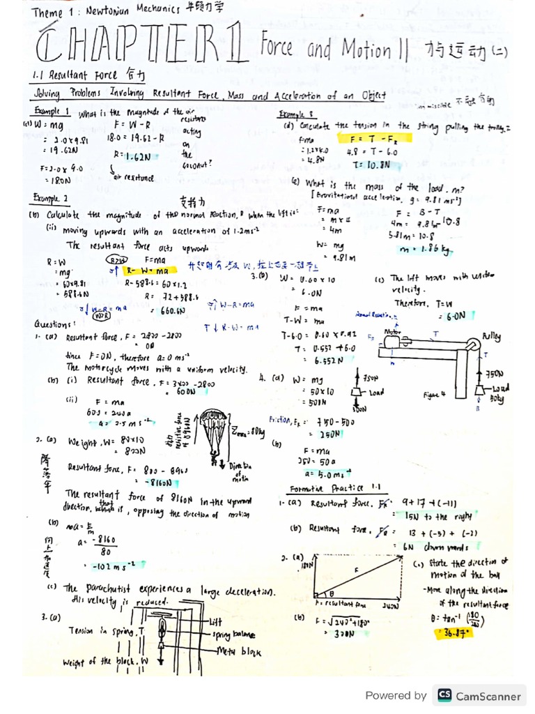 Notes KSSM 4531 F5 Ch. 01 Force & Motion II | PDF