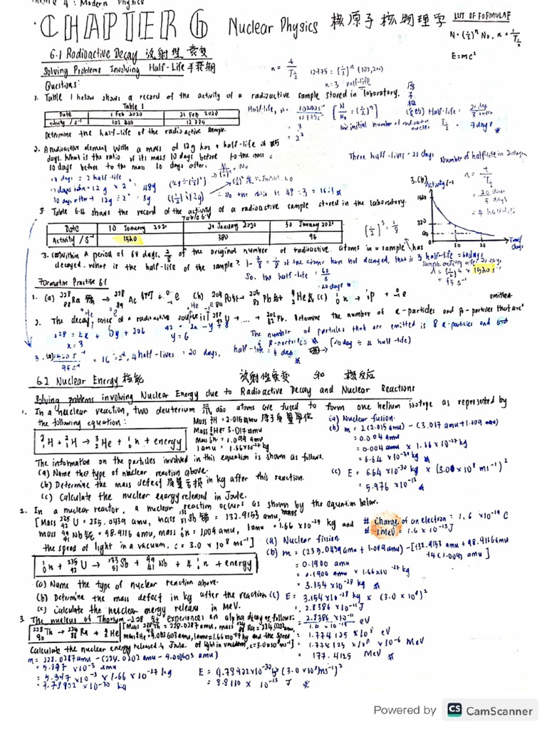 Notes KSSM 4531 F5 Ch. 06 Nuclear Physics | PDF