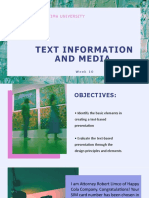 Our Lady of Fatima University: Text Information and Media