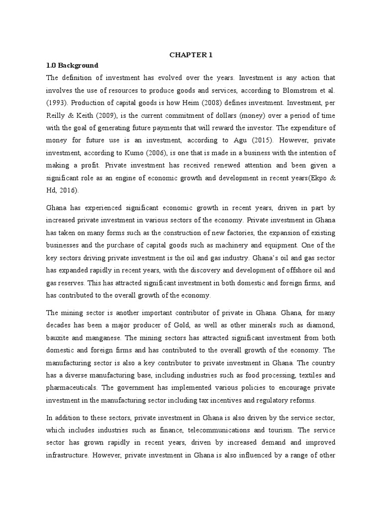 CHAPTER 1 Determinants of Private Investment PDF Economic Growth