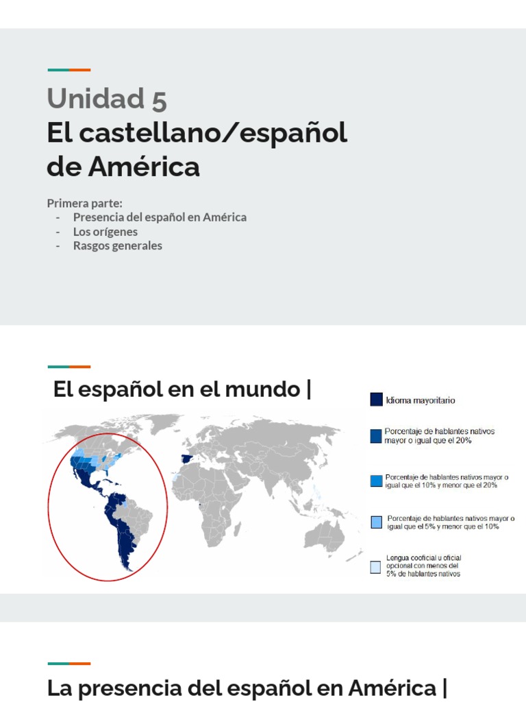 El español en América: Orígenes y Rasgos | PDF | Lengua española | Américas