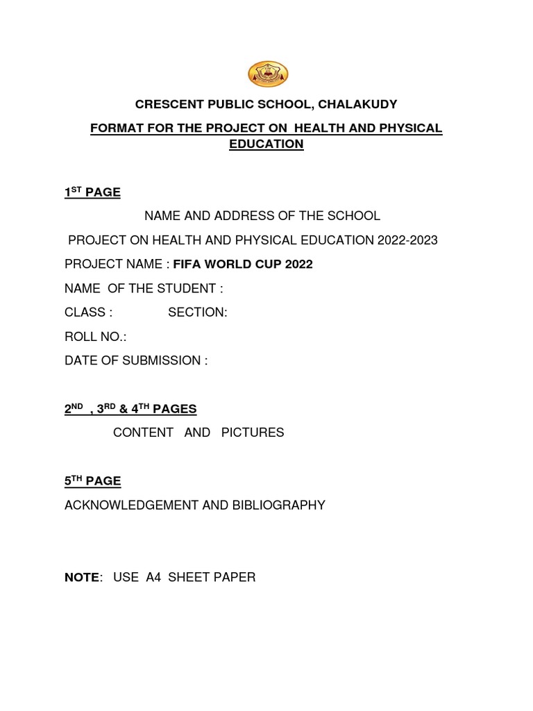 HPE Project Format for Crescent School | PDF