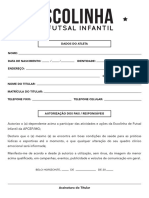 Ficha de Inscrição Escolinha de Futsal Infantil